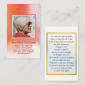 100x Künstlerische Peach Orange FOTO Gebet Gedenkk Visitenkarte (Vorne/Hinten)