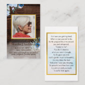 100x Rustikale Blauflora FOTO Gebet Gedenkkarte Visitenkarte (Vorne/Hinten)