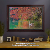 [1014] Autumn Pond – Swan Gliding Through Colors Puzzle