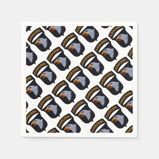 101. ABN Im Flugzeug Division Screaming Eagles Vet Serviette (Vorderseite)