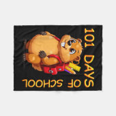 101 Days Of School Dabbing Groundhog Funny Teacher Fleecedecke (Vorderseite (Horizontal))