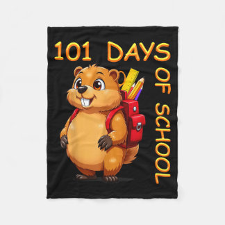 101 Days Of School Dabbing Groundhog Funny Teacher Fleecedecke