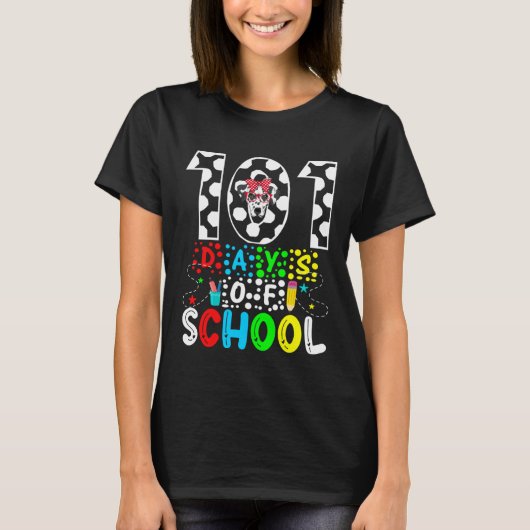 101 Days of School Dalmatian Dog Fuuny 100th Day o T-Shirt (Vorderseite)