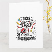 101 Days of School Dalmatian Puppy Karte (Gelbe Blume)