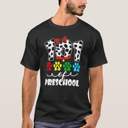 101 Days School Preschool Dog 100 Days Smarter Stu T-Shirt (Vorderseite)
