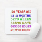 101. Geburtstag - Meilensteine Mousepad (Mit Mouse)
