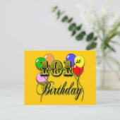 101. Geburtstag mit Balloons Postkarte (Stehend Vorderseite)
