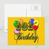 101. Geburtstag mit Balloons Postkarte (Vorne/Hinten)