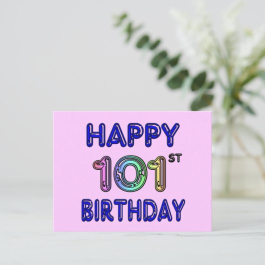 101. Geburtstag Postkarte (Stehend Vorderseite)