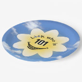 101. Geburtstag Sommer Sonnenschein und Wolken Pappteller (Schrägansicht)