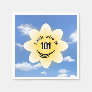 101. Geburtstag Sommer Sonnenschein und Wolken Serviette