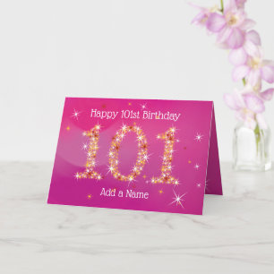 101. Geburtstag - Startnummern - Rosa - Alter 101 Karte