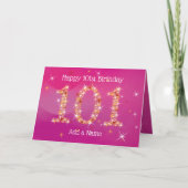 101. Geburtstag - Startnummern - Rosa - Alter 101 Karte (Vorderseite)