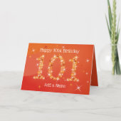 101. Geburtstag - Startnummern - Rot - Alter 101 K Karte (Vorderseite)