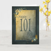 101. Geburtstag-Vintager Rahmen Karte (Gelbe Blume)