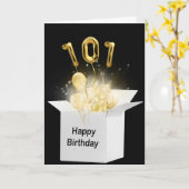 101. Geburtstagsballons in weißer Box Karte (Gelbe Blume)