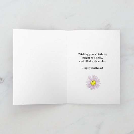101. Geburtstagskarte mit fröhlich lächelnden Blum Karte (Innenseite)