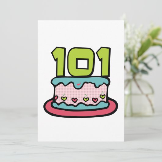 101. Geburtstagskuchen Karte (Stehend Vorderseite)