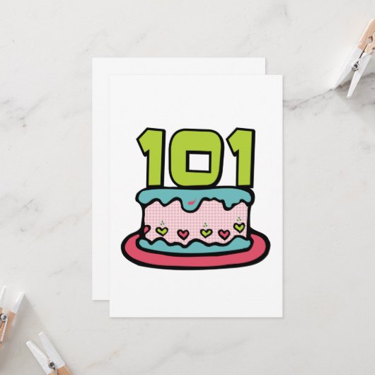 101. Geburtstagskuchen Karte (Vorderseite/Rückseite Beispiel)