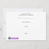 101. Geburtstagsparty Einladung - Blue Bouquet (Rückseite)