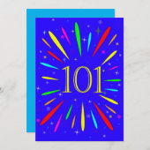 101. Geburtstagsparty Einladung Explosion (Vorne/Hinten)