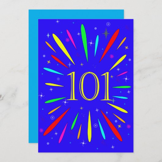 101. Geburtstagsparty Einladung Explosion (Vorne/Hinten)