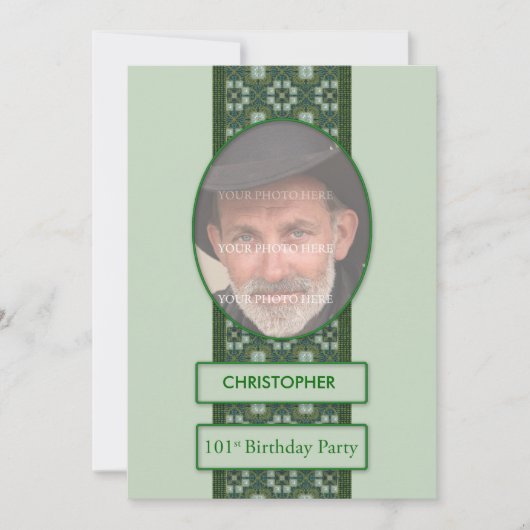 101. Geburtstagsparty Einladung hinzufügen ein Bil (Vorderseite)