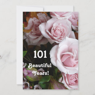 101. Geburtstagsparty - Rosa Bouquet Einladung