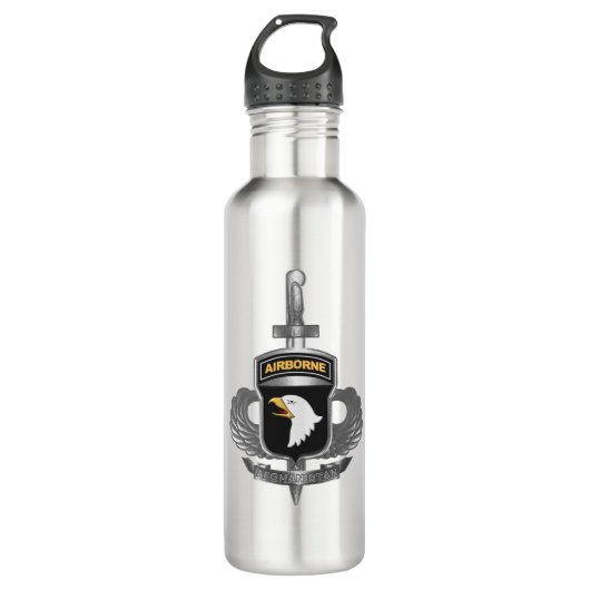 101. Im Flugzeug Abteilung Afghanistan Veteran Edelstahlflasche (Vorderseite)