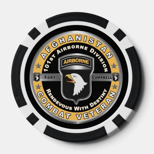 101. Im Flugzeug Abteilung Afghanistan Veteran Pokerchips (Rückseite)