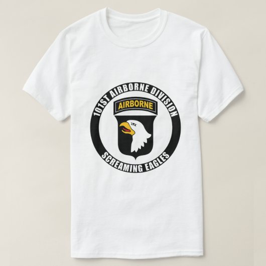 101. Im Flugzeug Abteilung Berühmtes Motto Militar T-Shirt (Design vorne)