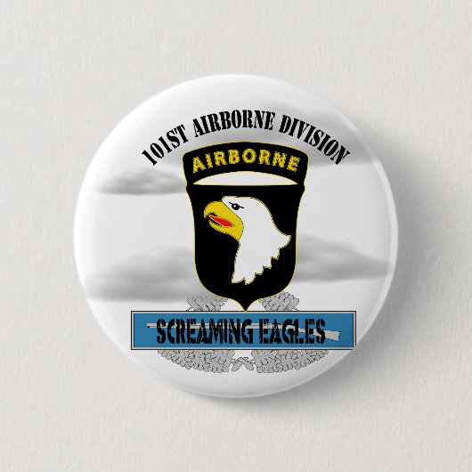 101. Im Flugzeug Abteilung "Screaming Eagles" Button (Vorderseite)