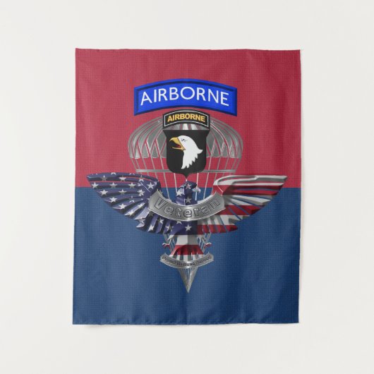 101. Im Flugzeug Abteilung "Screaming Eagles" Vete Wandteppich (Vorderseite)