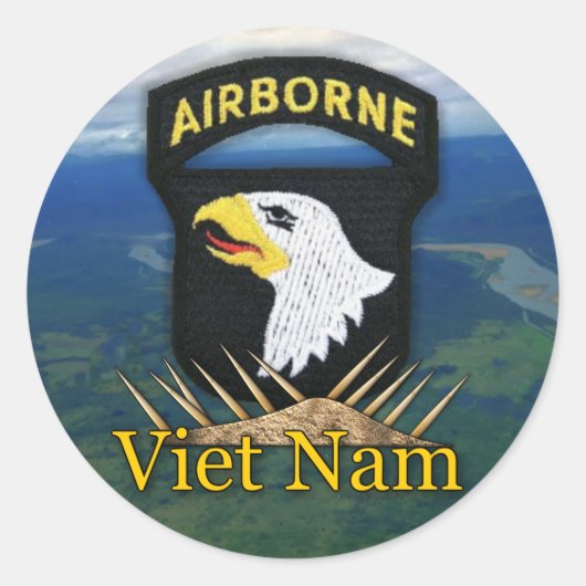 101. im Flugzeug Abteilung Veteranen vietnam vets  Runder Aufkleber (Vorderseite)