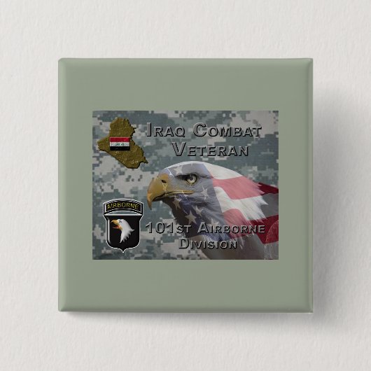 101. Im Flugzeug Div Irak-Kampf Veteran Button (Vorderseite)