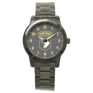101. Im Flugzeug Division Black Stainless Steel Armbanduhr