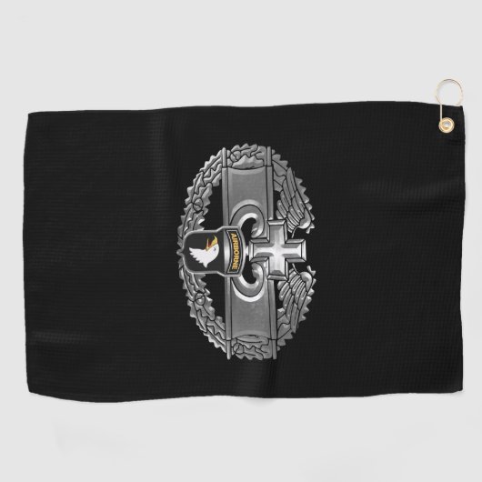 101. Im Flugzeug Division Combat Medic Abzeichen Golfhandtuch (Horizontal)