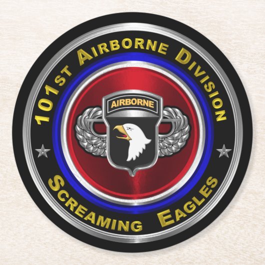 101. Im Flugzeug Division Custom Runder Pappuntersetzer (Vorderseite)