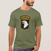 101. Im Flugzeug Division (Distressed) Patch T-Shirt (Vorderseite)