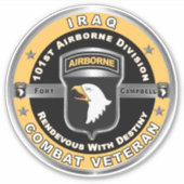 101. Im Flugzeug Division Iraq Veteran Aufkleber (Vorderseite)