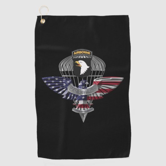 101. Im Flugzeug Division, kundenspezifischer Adle Golfhandtuch (Vorderseite)