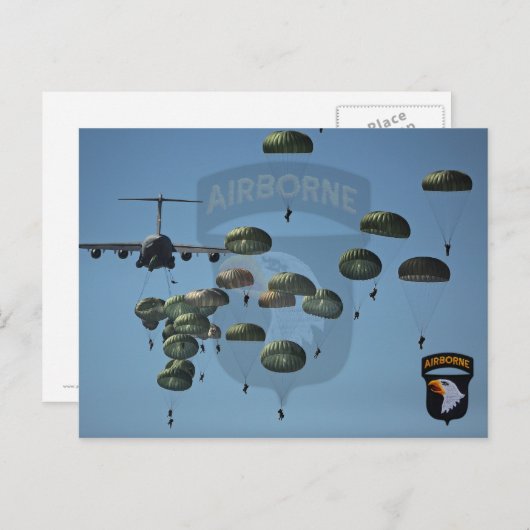 101. "im Flugzeug Division nam Patch" Postkarte (Vorne/Hinten)