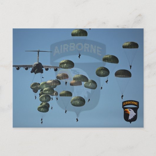 101. "im Flugzeug Division nam Patch" Postkarte (Vorderseite)