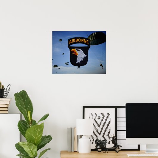 101. Im Flugzeug Division Patch Poster (Heimbüro)