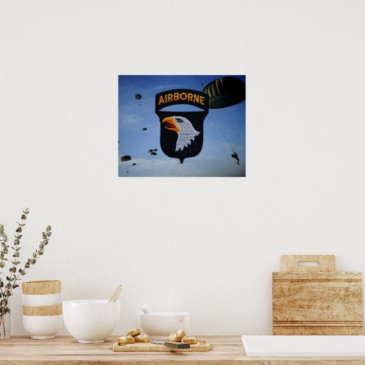 101. Im Flugzeug Division Patch Poster (Küche)