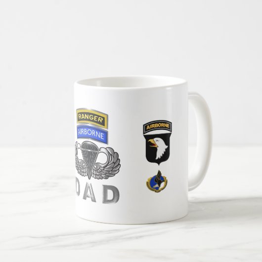 101. Im Flugzeug Division Ranger Im Flugzeug Vater Kaffeetasse (VorderseiteRechts)