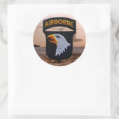 101. im Flugzeug Division schreiend Adlerpatch Runder Aufkleber (Tasche)