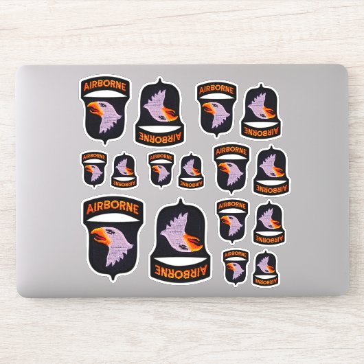 101. Im Flugzeug Division Screaming Eagles Contour Aufkleber (Computer)