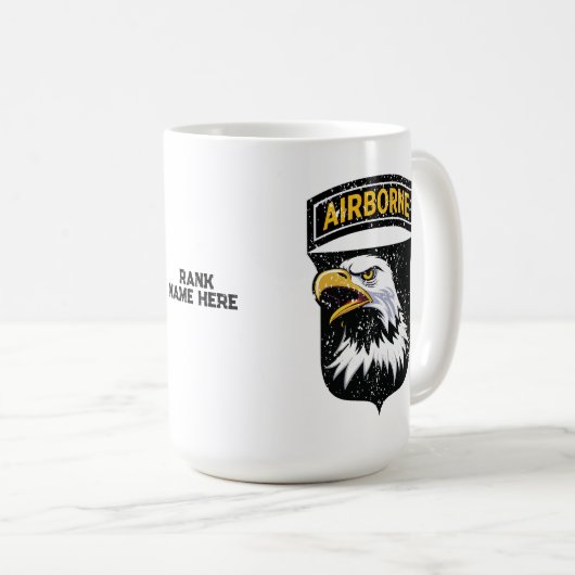 101. Im Flugzeug Division "Screaming Eagles" Custo Kaffeetasse (VorderseiteRechts)