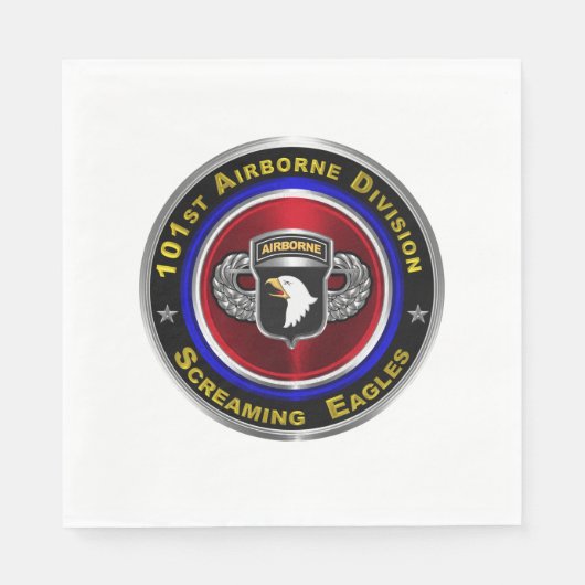 101. Im Flugzeug Division Screaming Eagles Custom Serviette (Vorderseite)